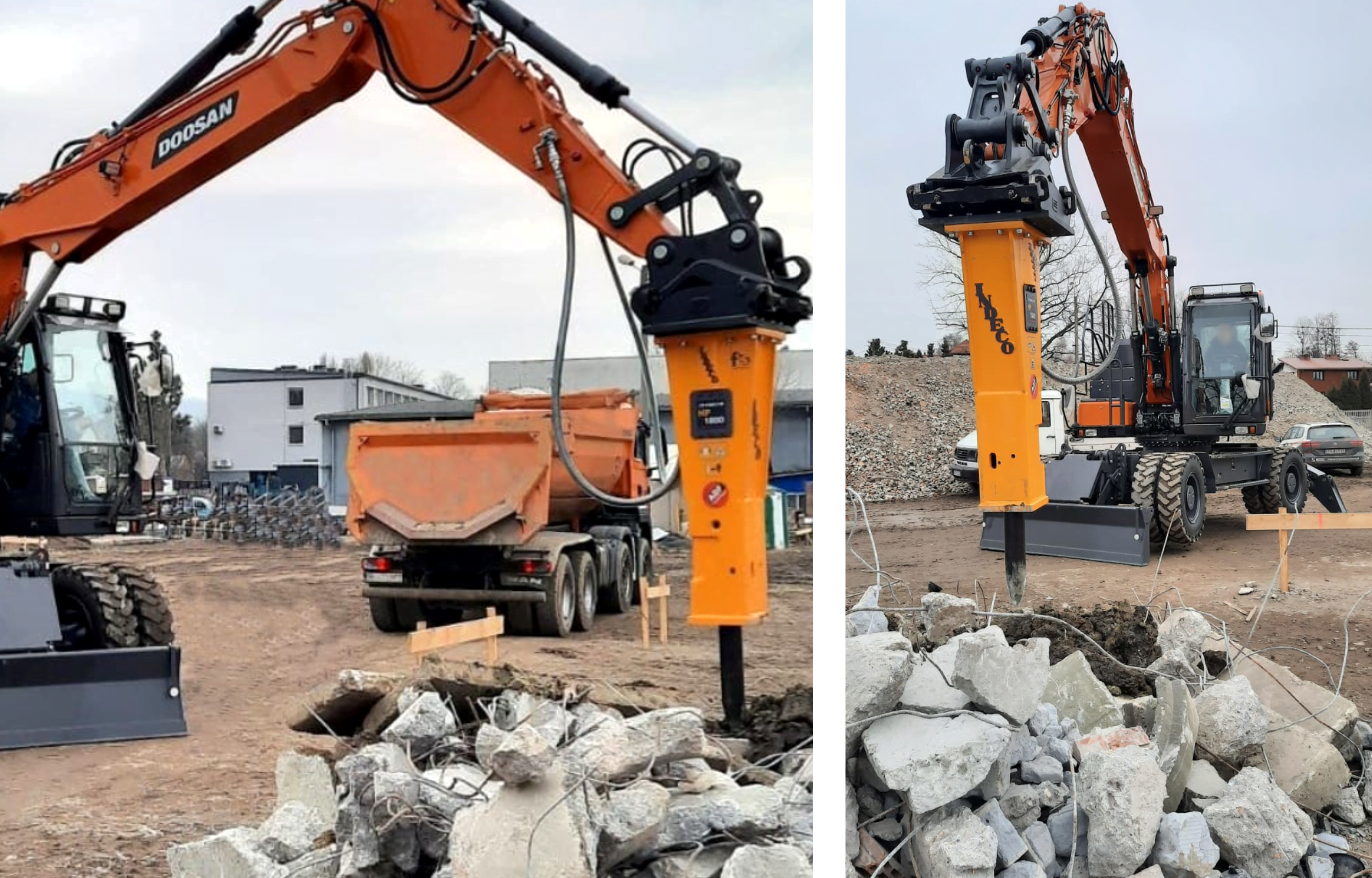 zdjęcie przedstawia młot wyburzeniowy firmy doosan