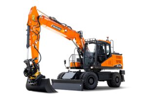 zdjęcie przedstawia Koparka kołowa Develon DX140W-7